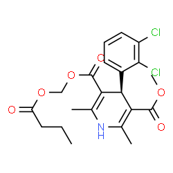 ChemSpider 2D Image | (Butyryloxy)methyl methyl (4S)-4-(2,3-dichlorophenyl)-2,6-dimethyl-1,4-dihydro-3,5-pyridinedicarboxylate | C21H23Cl2NO6