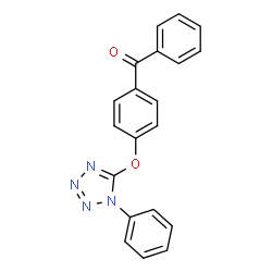 ChemSpider 2D Image | Phenyl{4-[(1-phenyl-1H-tetrazol-5-yl)oxy]phenyl}methanone | C20H14N4O2