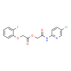 ChemSpider 2D Image | 2-[(5-Chloro-2-pyridinyl)amino]-2-oxoethyl (2-fluorophenoxy)acetate | C15H12ClFN2O4