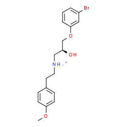 ChemSpider 2D Image | (2S)-3-(3-Bromophenoxy)-2-hydroxy-N-[2-(4-methoxyphenyl)ethyl]-1-propanaminium | C18H23BrNO3