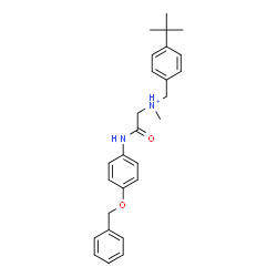 ChemSpider 2D Image | 2-{[4-(Benzyloxy)phenyl]amino}-N-methyl-N-[4-(2-methyl-2-propanyl)benzyl]-2-oxoethanaminium | C27H33N2O2