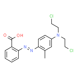 ChemSpider 2D Image | 2-[2-[4-[Bis(2-chloroethyl)amino]-2-methylphenyl]diazenyl]benzoic acid | C18H19Cl2N3O2