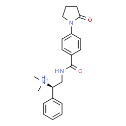 ChemSpider 2D Image | (1R)-N,N-Dimethyl-2-{[4-(2-oxo-1-pyrrolidinyl)benzoyl]amino}-1-phenylethanaminium | C21H26N3O2