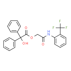 ChemSpider 2D Image | 2-Oxo-2-{[2-(trifluoromethyl)phenyl]amino}ethyl hydroxy(diphenyl)acetate | C23H18F3NO4