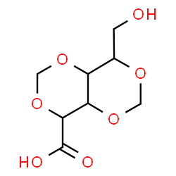 ChemSpider 2D Image | 8-(Hydroxymethyl)tetrahydro[1,3]dioxino[5,4-d][1,3]dioxine-4-carboxylic acid | C8H12O7