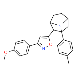 ChemSpider 2D Image | 2-[3-(4-Methoxyphenyl)-1,2-oxazol-5-yl]-8-methyl-3-(4-methylphenyl)-8-azabicyclo[3.2.1]octane | C25H28N2O2