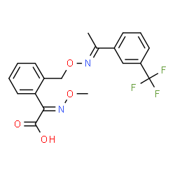 ChemSpider 2D Image | (2E)-(Methoxyimino)[2-({[(E)-{1-[3-(trifluoromethyl)phenyl]ethylidene}amino]oxy}methyl)phenyl]acetic acid | C19H17F3N2O4