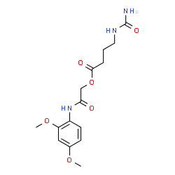 ChemSpider 2D Image | 2-[(2,4-Dimethoxyphenyl)amino]-2-oxoethyl 4-(carbamoylamino)butanoate | C15H21N3O6