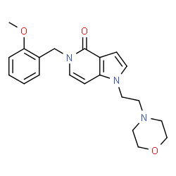 ChemSpider 2D Image | 5-[(2-methoxyphenyl)methyl]-1-(2-morpholinoethyl)pyrrolo[3,2-c]pyridin-4-one | C21H25N3O3
