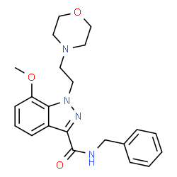 ChemSpider 2D Image | N-benzyl-7-methoxy-1-(2-morpholinoethyl)indazole-3-carboxamide | C22H26N4O3