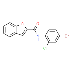 ChemSpider 2D Image | N-(4-Bromo-2-chlorophenyl)-1-benzofuran-2-carboxamide | C15H9BrClNO2