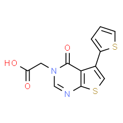 ChemSpider 2D Image | (4-oxo-5-thien-2-ylthieno[2,3-d]pyrimidin-3(4H)-yl)acetic acid | C12H8N2O3S2