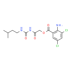 ChemSpider 2D Image | 2-{[(3-Methylbutyl)carbamoyl]amino}-2-oxoethyl 2-amino-3,5-dichlorobenzoate | C15H19Cl2N3O4