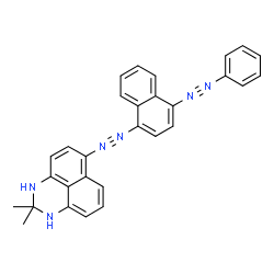 ChemSpider 2D Image | 2,2-dimethyl-6-[[[4-[(phenyl-$l^{5}-azanylidyne)-$l^{5}-azanyl]-1-naphthyl]-$l^{5}-azanylidyne]-$l^{5}-azanyl]-1,3-dihydroperimidine | C29H24N6