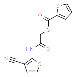 ChemSpider 2D Image | 2-[(3-Cyano-2-thienyl)amino]-2-oxoethyl 2-thiophenecarboxylate | C12H8N2O3S2