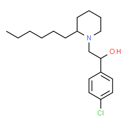 ChemSpider 2D Image | 1-(4-Chlorophenyl)-2-(2-hexyl-1-piperidinyl)ethanol | C19H30ClNO