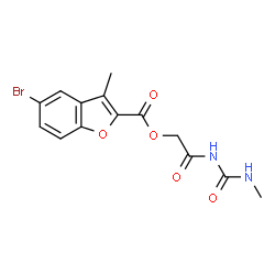 ChemSpider 2D Image | 2-[(Methylcarbamoyl)amino]-2-oxoethyl 5-bromo-3-methyl-1-benzofuran-2-carboxylate | C14H13BrN2O5
