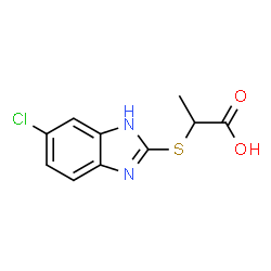 ChemSpider 2D Image | Propanoicacid, 2-[(6-chloro-1H-benzimidazol-2-yl)thio]- | C10H9ClN2O2S