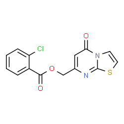 ChemSpider 2D Image | (5-Oxo-5H-[1,3]thiazolo[3,2-a]pyrimidin-7-yl)methyl 2-chlorobenzoate | C14H9ClN2O3S