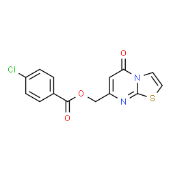 ChemSpider 2D Image | (5-Oxo-5H-[1,3]thiazolo[3,2-a]pyrimidin-7-yl)methyl 4-chlorobenzoate | C14H9ClN2O3S