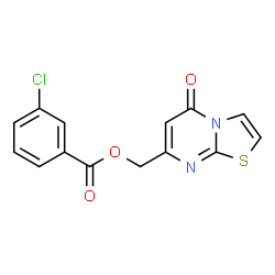 ChemSpider 2D Image | (5-Oxo-5H-[1,3]thiazolo[3,2-a]pyrimidin-7-yl)methyl 3-chlorobenzoate | C14H9ClN2O3S