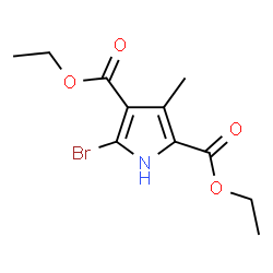 ChemSpider 2D Image | Diethyl 5-bromo-3-methyl-1H-pyrrole-2,4-dicarboxylate | C11H14BrNO4