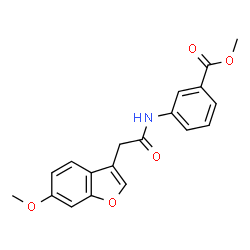 ChemSpider 2D Image | Methyl 3-{[(6-methoxy-1-benzofuran-3-yl)acetyl]amino}benzoate | C19H17NO5