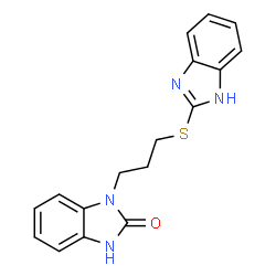 ChemSpider 2D Image | 1-[3-(1H-1,3-benzodiazol-2-ylsulfanyl)propyl]-3H-1,3-benzodiazol-2-one | C17H16N4OS