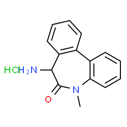ChemSpider 2D Image | 7-Amino-5-methyl-5,7-dihydro-6H-dibenzo[b,d]azepin-6-one hydrochloride (1:1) | C15H15ClN2O