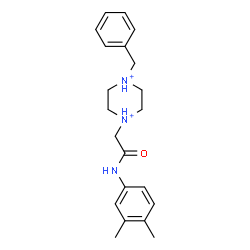 ChemSpider 2D Image | 1-Benzyl-4-{2-[(3,4-dimethylphenyl)amino]-2-oxoethyl}piperazinediium | C21H29N3O