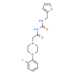 ChemSpider 2D Image | 2-[4-(2-Fluorophenyl)-1-piperazinyl]-N-[(2-furylmethyl)carbamoyl]acetamide | C18H21FN4O3