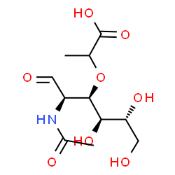 ChemSpider 2D Image | 2-Acetamido-3-O-(1-carboxyethyl)-2-deoxy-D-glucose | C11H19NO8