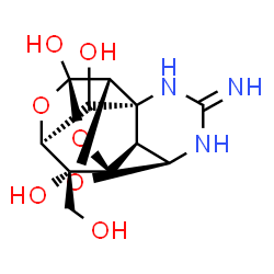 ChemSpider 2D Image | Tetrodotoxin, 4,9-dideoxy-4,9-epoxy-, (4beta,9beta)- | C11H15N3O7