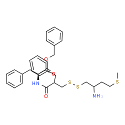 ChemSpider 2D Image | Benzyl N-(3-{[2-amino-4-(methylsulfanyl)butyl]disulfanyl}-2-benzylpropanoyl)-L-phenylalaninate | C31H38N2O3S3