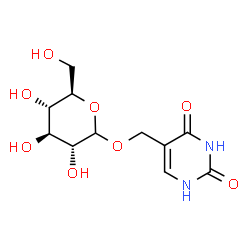 ChemSpider 2D Image | (2,4-Dioxo-1,2,3,4-tetrahydro-5-pyrimidinyl)methyl D-glucopyranoside | C11H16N2O8
