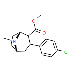 ChemSpider 2D Image | Methyl (1R,5S)-3-(4-chlorophenyl)-8-methyl-8-azabicyclo[3.2.1]octane-2-carboxylate | C16H20ClNO2
