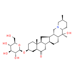 ChemSpider 2D Image | (3beta,5alpha,17beta,22beta)-20-Hydroxy-6-oxocevan-3-yl beta-D-glucopyranoside | C33H53NO8