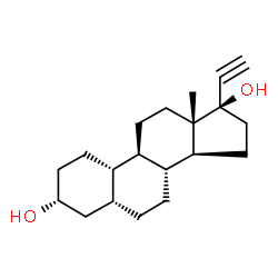 ChemSpider 2D Image | 19-Nor-5beta,17alpha-pregn-20-yne-3alpha,17-diol | C20H30O2