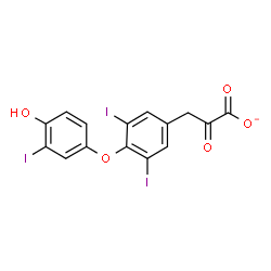 ChemSpider 2D Image | 3-[4-(4-Hydroxy-3-iodophenoxy)-3,5-diiodophenyl]-2-oxopropanoate | C15H8I3O5