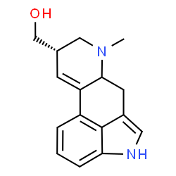 ChemSpider 2D Image | [(8alpha)-6-Methyl-9,10-didehydroergolin-8-yl]methanol | C16H18N2O