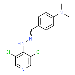 ChemSpider 2D Image | 4-{[(3,5-Dichloro-4-pyridinyl)hydrazono]methyl}-N,N-dimethylaniline | C14H14Cl2N4
