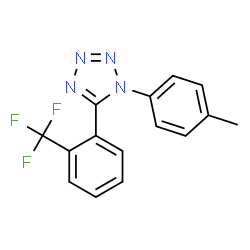 ChemSpider 2D Image | 1-(4-Methylphenyl)-5-[2-(trifluoromethyl)phenyl]-1H-tetrazole | C15H11F3N4