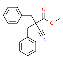 ChemSpider 2D Image | Methyl 2-benzyl-2-cyano-3-phenylpropanoate | C18H17NO2