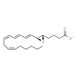 ChemSpider 2D Image | (7E,9E,11Z,14Z)-(5S,6S)-5,6-Epoxyicosa-7,9,11,14-tetraenoate | C20H29O3