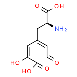 ChemSpider 2D Image | 4-(L-Alanin-3-yl)-2-hydroxy-cis,cis-muconate 6-semialdehyde | C9H11NO6