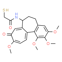 ChemSpider 2D Image | 2-Sulfanyl-N-(1,2,3,10-tetramethoxy-9-oxo-5,6,7,9-tetrahydrobenzo[a]heptalen-7-yl)acetamide | C22H25NO6S