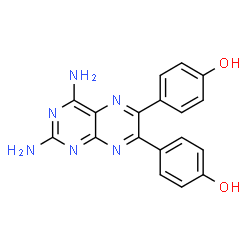 ChemSpider 2D Image | 4,4'-(2,4-Diamino-6,7-pteridinediyl)diphenol | C18H14N6O2