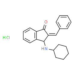 ChemSpider 2D Image | 1-Indanone, 2-benzylidene-3-(cyclohexylamino)-, hydrochloride | C22H24ClNO