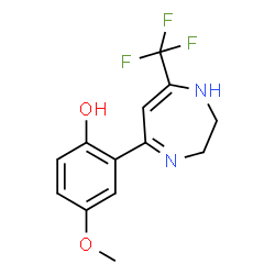 ChemSpider 2D Image | 4-Methoxy-2-[7-(trifluoromethyl)-2,3-dihydro-1H-1,4-diazepin-5-yl]phenol | C13H13F3N2O2