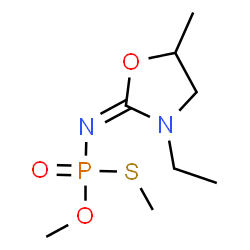 ChemSpider 2D Image | O,S-Dimethyl [(2E)-3-ethyl-5-methyl-1,3-oxazolidin-2-ylidene]phosphoramidothioate | C8H17N2O3PS